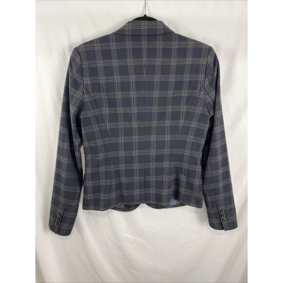 RW & Co. Blue and Grey Plaid Structured Blazer Women’s Size 8 - Picture 7 of 12